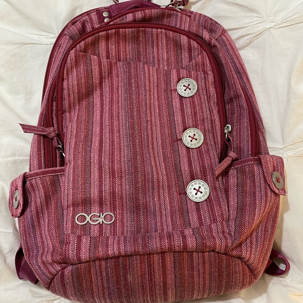 Pink stripe backpack